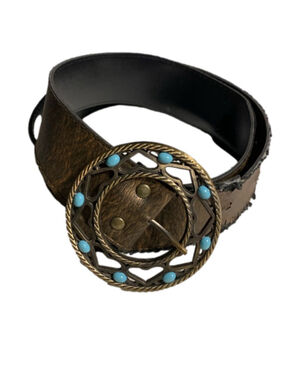 Belt buckle with faux turquoise